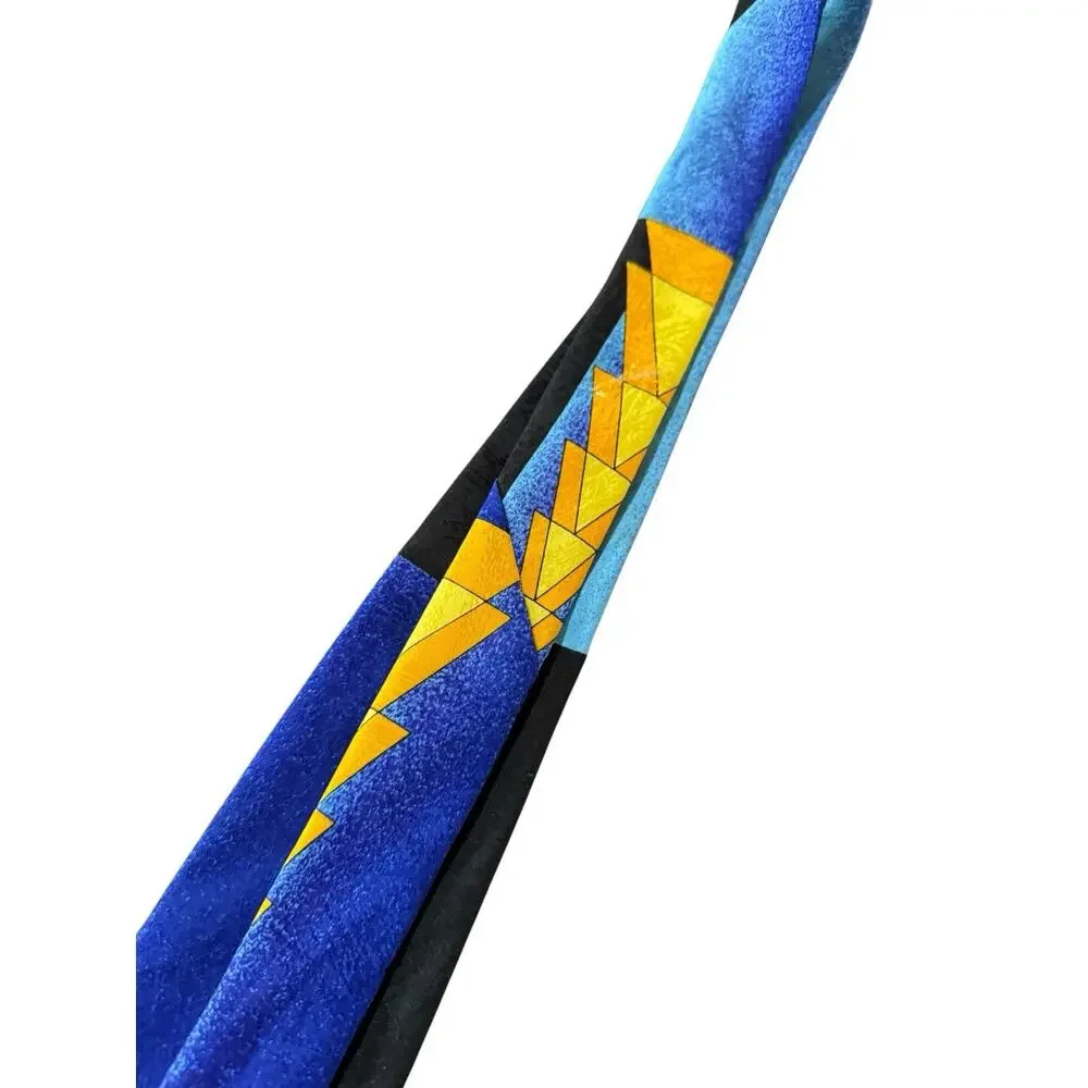 Rush Limbaugh No Boundaries Silk Tie Blue Gold Geometric USA Vibrant Career Work